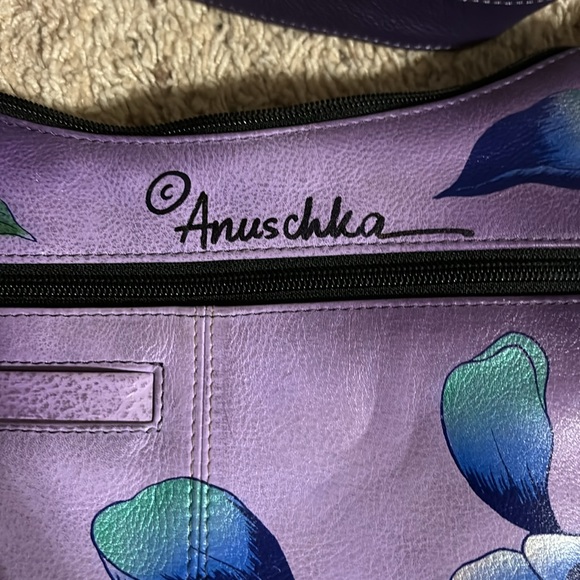 Anuschka Medium Shoulder Hobo - Precious Peony Eggplant - Picture 7 of 12